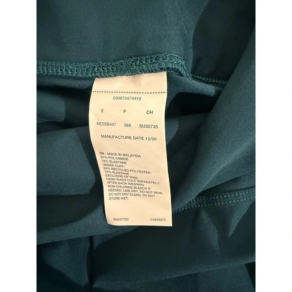 Nike Victory Luxe Swim Leggings‎ Women's S Dark Teal Stretch Swoosh Logo UPF 40+